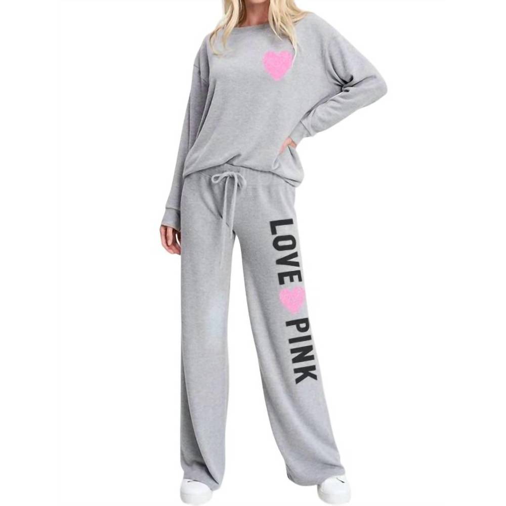 NEW PHIL LOVE love loungewear set in heather grey